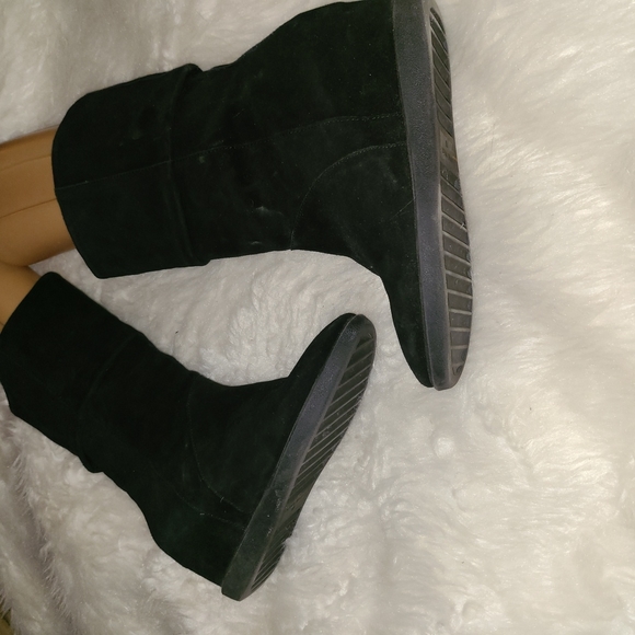 Nine West Size 10M Black Suede Leather Wedge Booties - Picture 1 of 6